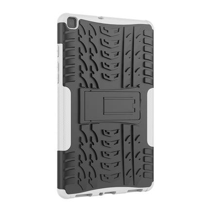 For Samsung Galaxy Tab A8.0 (2019) T295 / T290 Tire Texture TPU+PC Shockproof Case with Holder(White)-garmade.com