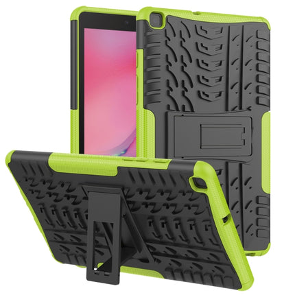 For Samsung Galaxy Tab A8.0 (2019) T295 / T290 Tire Texture TPU+PC Shockproof Case with Holder(Green)-garmade.com