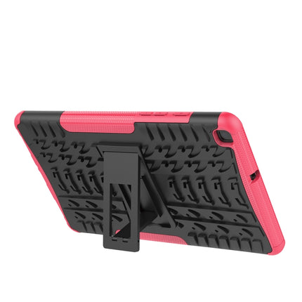 For Samsung Galaxy Tab A8.0 (2019) T295 / T290 Tire Texture TPU+PC Shockproof Case with Holder(Pink)-garmade.com