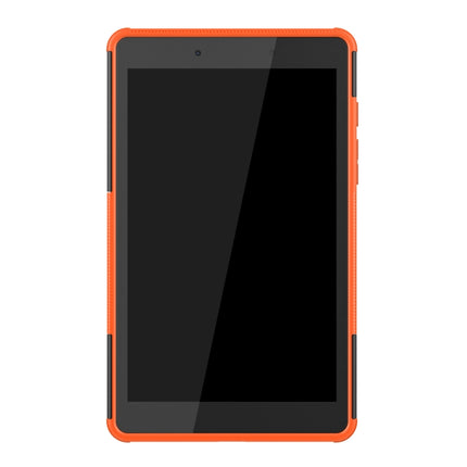 For Samsung Galaxy Tab A8.0 (2019) T295 / T290 Tire Texture TPU+PC Shockproof Case with Holder(Orange)-garmade.com