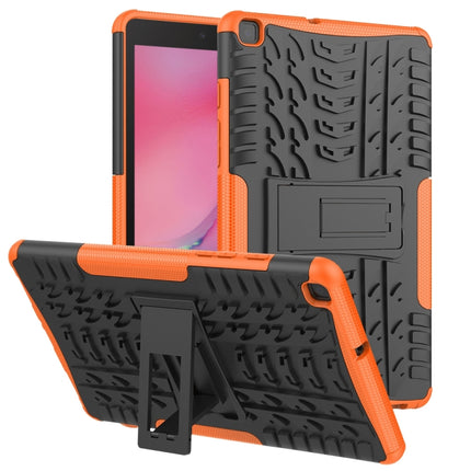 For Samsung Galaxy Tab A8.0 (2019) T295 / T290 Tire Texture TPU+PC Shockproof Case with Holder(Orange)-garmade.com