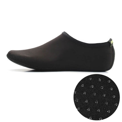 Non-slip Plastic Grain Texture Thick Cloth Sole Solid Color Diving Shoes and Socks, One Pair(Black)-garmade.com