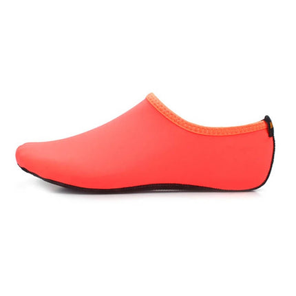 Non-slip Plastic Grain Texture Thick Cloth Sole Solid Color Diving Shoes and Socks, One Pair(Orange)-garmade.com