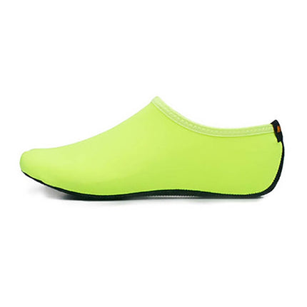 Non-slip Plastic Grain Texture Thick Cloth Sole Solid Color Diving Shoes and Socks, One Pair(Fluorescent Green)-garmade.com