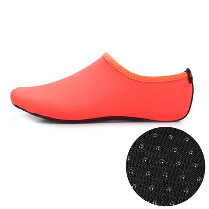 Non-slip Plastic Grain Texture Thick Cloth Sole Solid Color Diving Shoes and Socks, One Pair, Size:L (Orange)-garmade.com