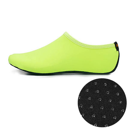 Non-slip Plastic Grain Texture Thick Cloth Sole Solid Color Diving Shoes and Socks, One Pair, Size:L (Fluorescent Green)-garmade.com