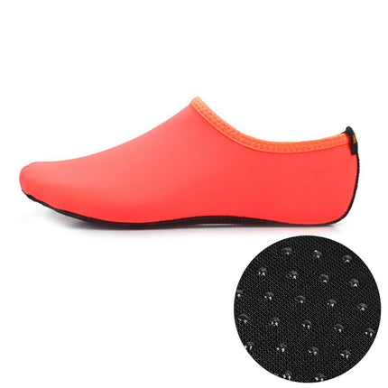 Non-slip Plastic Grain Texture Thick Cloth Sole Solid Color Diving Shoes and Socks, One Pair, Size:XXL (Orange)-garmade.com