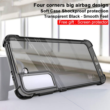 For Samsung Galaxy S21 5G IMAK All-inclusive Shockproof Airbag TPU Case with Screen Protector(Transparent Black)-garmade.com