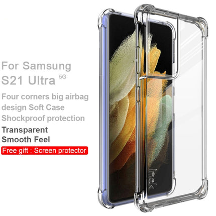 For Samsung Galaxy S21 Ultra 5G IMAK All-inclusive Shockproof Airbag TPU Case with Screen Protector(Transparent)-garmade.com