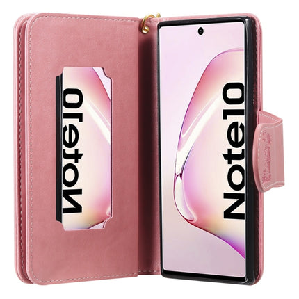 For Galaxy Note 10 Woman and Cat Embossed Horizontal Flip Leather Case, with Wallet & Holder & Card Slots & Photo Frame & Mirror & Lanyard(Pink)-garmade.com