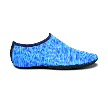 Non-slip Plastic Grain Texture Thick Cloth Sole Printing Diving Shoes and Socks, One Pair(Blue Lines)-garmade.com