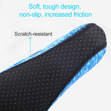 Non-slip Plastic Grain Texture Thick Cloth Sole Printing Diving Shoes and Socks, One Pair(Blue Lines)-garmade.com