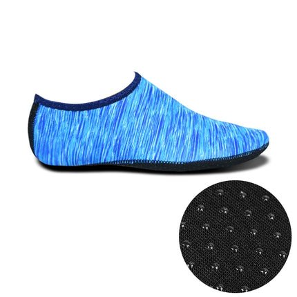 Non-slip Plastic Grain Texture Thick Cloth Sole Printing Diving Shoes and Socks, One Pair, Size:S (Blue Lines)-garmade.com