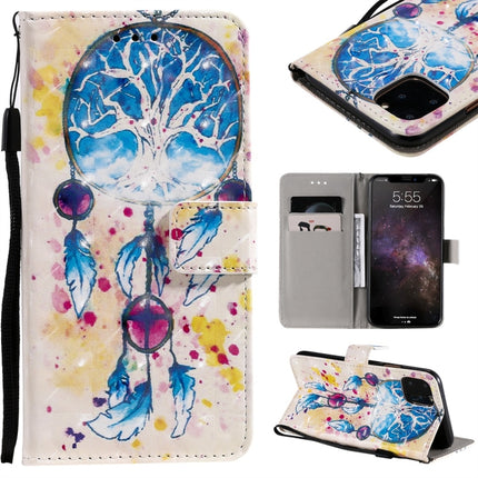 For iPhone 11 Pro Max 3D Painted Pattern Horizontal Flip Leather Case, with Wallet & Holder & Card Slots & Lanyard(Wind Chimes)-garmade.com