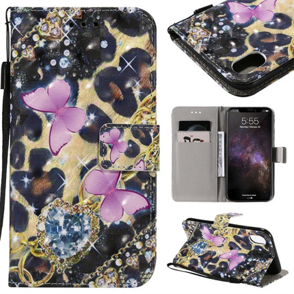 For iPhone 11 Pro Max 3D Painted Pattern Horizontal Flip Leather Case, with Wallet & Holder & Card Slots & Lanyard(Pink Butterfly)-garmade.com