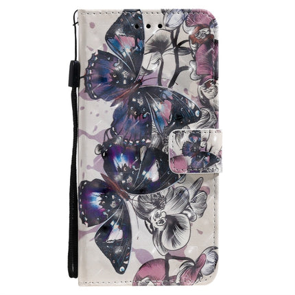For iPhone 11 Pro Max 3D Painted Pattern Horizontal Flip Leather Case, with Wallet & Holder & Card Slots & Lanyard(Black Butterfly)-garmade.com