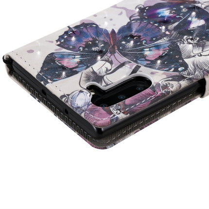 For Galaxy Note 10 3D Painted Pattern Horizontal Flip Leather Case, with Wallet & Holder & Card Slots & Lanyard(Black Butterfly)-garmade.com