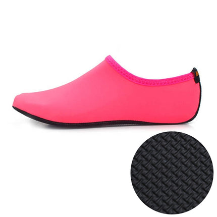 3mm Non-slip Rubber Embossing Texture Sole Solid Color Diving Shoes and Socks, One Pair(Pink)-garmade.com