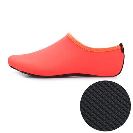 3mm Non-slip Rubber Embossing Texture Sole Solid Color Diving Shoes and Socks, One Pair, Size:L (Orange)-garmade.com