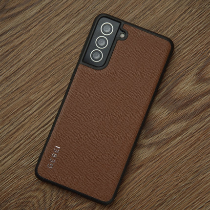 For Samsung Galaxy S21 5G GEBEI Full-coverage Shockproof Leather Protective Case(Brown)-garmade.com