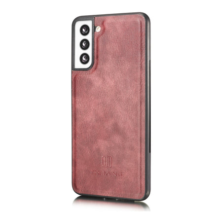 For Samsung Galaxy S21 5G DG.MING Crazy Horse Texture Flip Detachable Magnetic Leather Case with Holder & Card Slots & Wallet(Red)-garmade.com