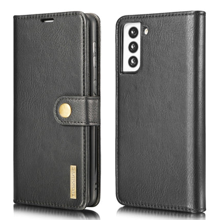 For Samsung Galaxy S21 5G DG.MING Crazy Horse Texture Flip Detachable Magnetic Leather Case with Holder & Card Slots & Wallet(Black)-garmade.com