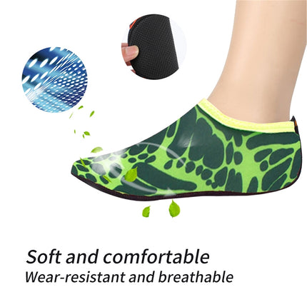 3mm Non-slip Rubber Embossing Texture Sole Figured Diving Shoes and Socks, One Pair(Green)-garmade.com