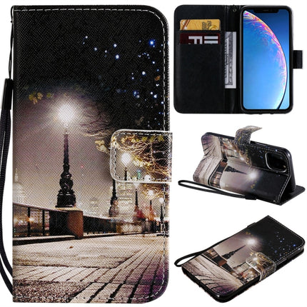 For iPhone 11 Pro Painted Pattern Horizontal Flip Leather Case, with Wallet & Holder & Card Slots & Lanyard(Cityscape)-garmade.com