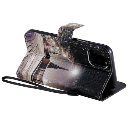 For iPhone 11 Pro Painted Pattern Horizontal Flip Leather Case, with Wallet & Holder & Card Slots & Lanyard(Cityscape)-garmade.com