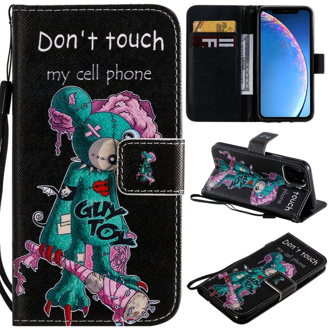 For iPhone 11 Pro Painted Pattern Horizontal Flip Leather Case, with Wallet & Holder & Card Slots & Lanyard(One-eyed Mouse)-garmade.com
