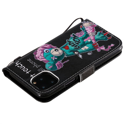 For iPhone 11 Pro Painted Pattern Horizontal Flip Leather Case, with Wallet & Holder & Card Slots & Lanyard(One-eyed Mouse)-garmade.com