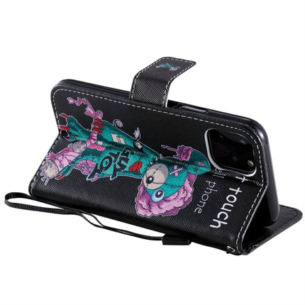 For iPhone 11 Pro Painted Pattern Horizontal Flip Leather Case, with Wallet & Holder & Card Slots & Lanyard(One-eyed Mouse)-garmade.com
