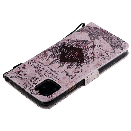 For iPhone 11 Pro Max Painted Pattern Horizontal Flip Leather Case, with Wallet & Holder & Card Slots & Lanyard(Castle)-garmade.com