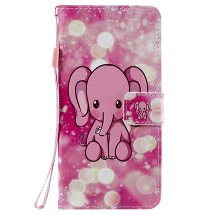 For iPhone 11 Pro Max Painted Pattern Horizontal Flip Leather Case, with Wallet & Holder & Card Slots & Lanyard(Pink Elephant)-garmade.com