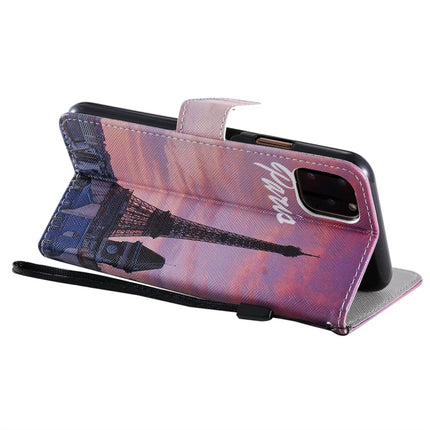 For iPhone 11 Pro Max Painted Pattern Horizontal Flip Leather Case, with Wallet & Holder & Card Slots & Lanyard(Tower)-garmade.com