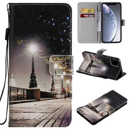 For iPhone 11 Pro Max Painted Pattern Horizontal Flip Leather Case, with Wallet & Holder & Card Slots & Lanyard(Cityscape)-garmade.com