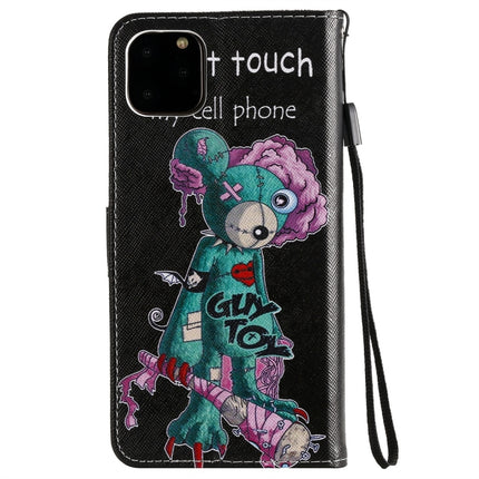For iPhone 11 Pro Max Painted Pattern Horizontal Flip Leather Case, with Wallet & Holder & Card Slots & Lanyard(One-eyed Mouse)-garmade.com