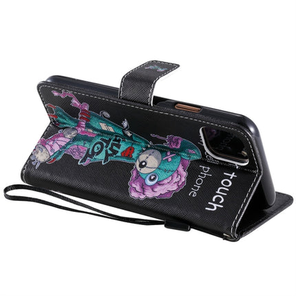 For iPhone 11 Pro Max Painted Pattern Horizontal Flip Leather Case, with Wallet & Holder & Card Slots & Lanyard(One-eyed Mouse)-garmade.com