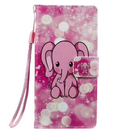 For Galaxy Note 10 Painted Pattern Horizontal Flip Leather Case, with Wallet & Holder & Card Slots & Lanyard(Pink Elephant)-garmade.com