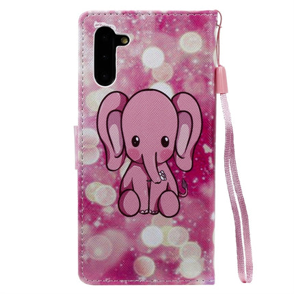 For Galaxy Note 10 Painted Pattern Horizontal Flip Leather Case, with Wallet & Holder & Card Slots & Lanyard(Pink Elephant)-garmade.com