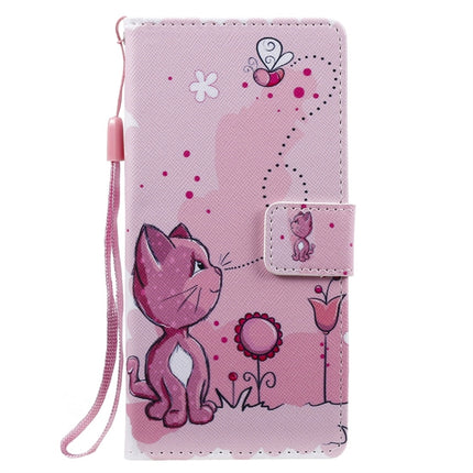 For Galaxy Note 10 Painted Pattern Horizontal Flip Leather Case, with Wallet & Holder & Card Slots & Lanyard(Cat and Bee)-garmade.com