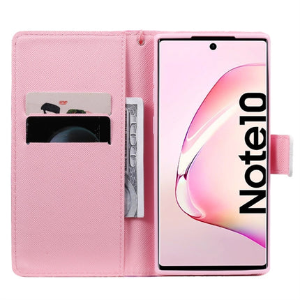 For Galaxy Note 10 Painted Pattern Horizontal Flip Leather Case, with Wallet & Holder & Card Slots & Lanyard(Cat and Bee)-garmade.com