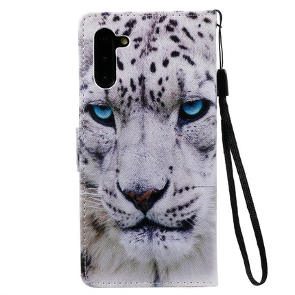 For Galaxy Note 10 Painted Pattern Horizontal Flip Leather Case, with Wallet & Holder & Card Slots & Lanyard(White Leopard)-garmade.com