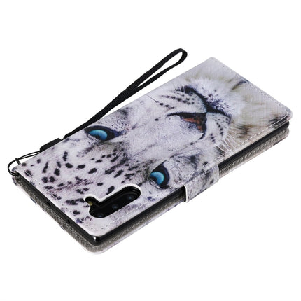 For Galaxy Note 10 Painted Pattern Horizontal Flip Leather Case, with Wallet & Holder & Card Slots & Lanyard(White Leopard)-garmade.com