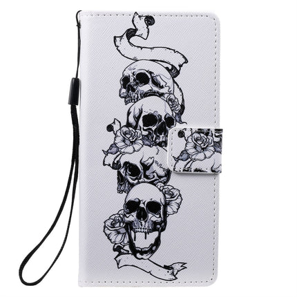 For Galaxy Note 10 Painted Pattern Horizontal Flip Leather Case, with Wallet & Holder & Card Slots & Lanyard(Skull)-garmade.com