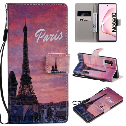 For Galaxy Note 10 Painted Pattern Horizontal Flip Leather Case, with Wallet & Holder & Card Slots & Lanyard(Tower)-garmade.com