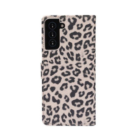 For Samsung Galaxy S21 5G Leopard Pattern Horizontal Flip Leather Case with Holder & Card Slots(Brown)-garmade.com
