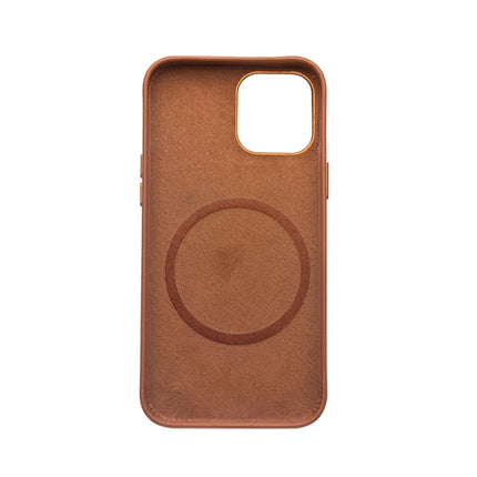 QIALINO Nappa Leather Shockproof Magsafe Case For iPhone 12 mini(Brown)-garmade.com