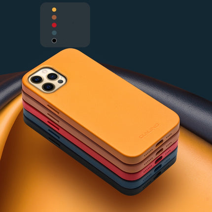 QIALINO Nappa Leather Shockproof Magsafe Case For iPhone 12 mini(Yellow)-garmade.com