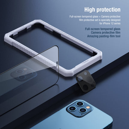 NILLKIN 2 in 1 HD Full Screen Tempered Glass Film + Camera Protector Set For iPhone 12 Pro Max-garmade.com